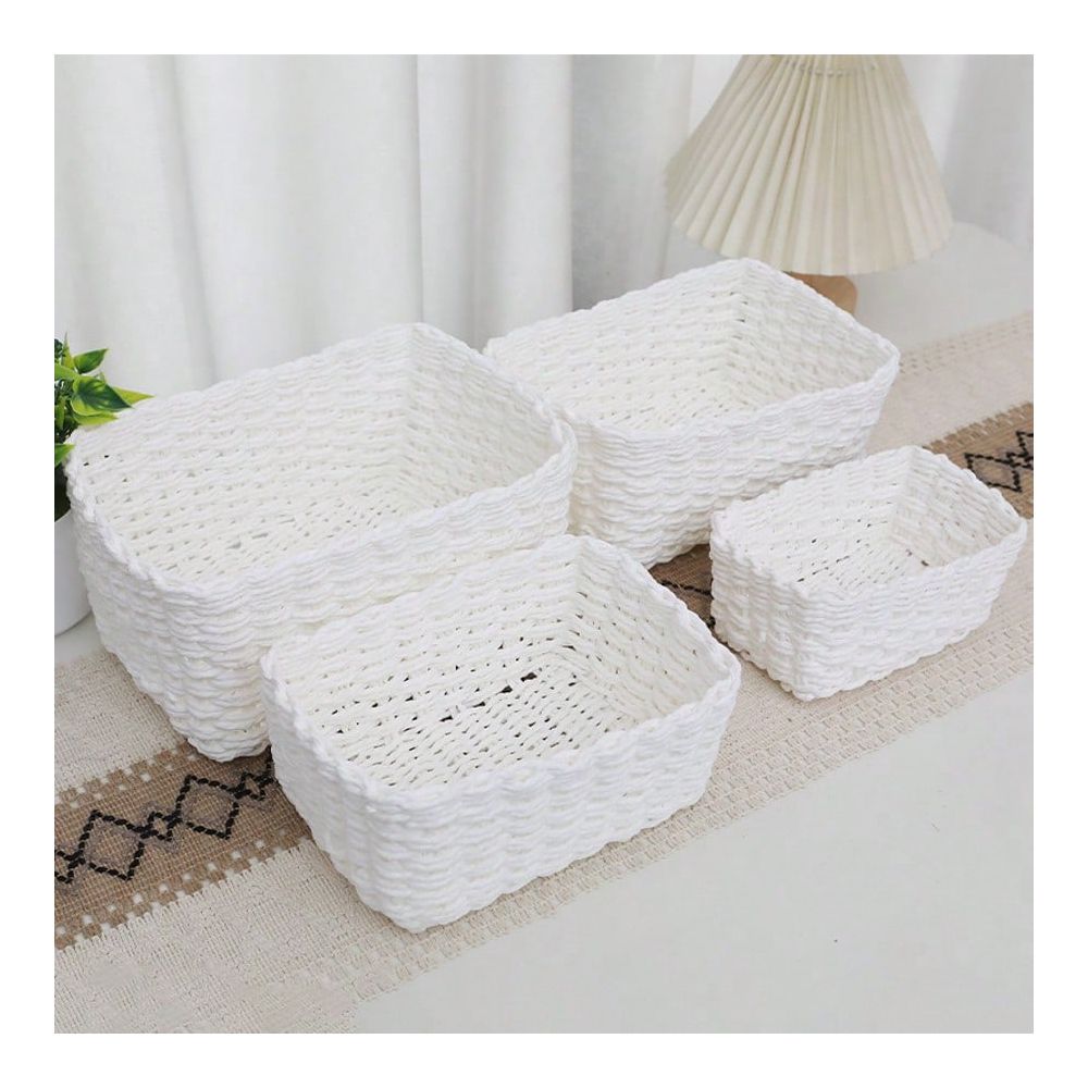 Woven Basket Set - Geweven opbergmandenset, manden van papierkoord, decoratieve