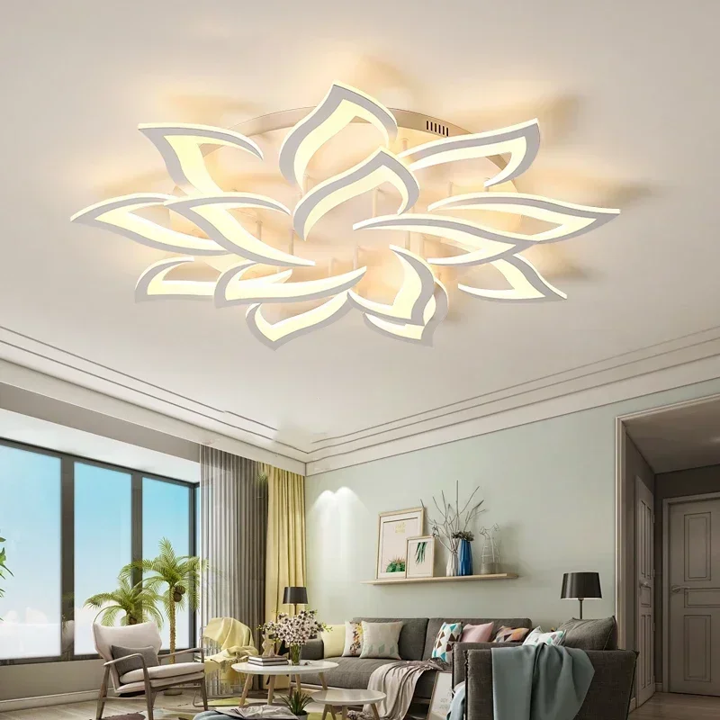 Interior Design Luxury Living Room - Designer LED-bloemblaadjeskroonluchter Woonkamer Slaapkamer Keuken Moderne