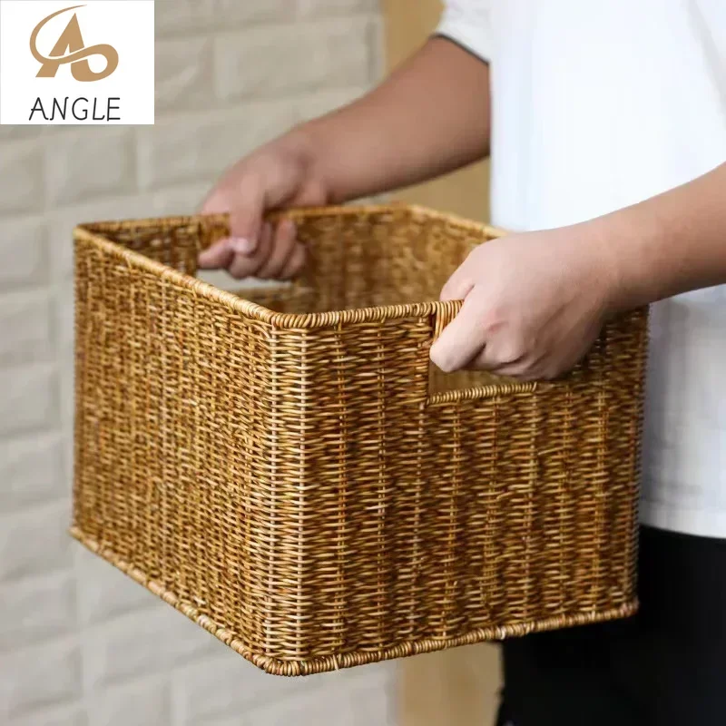 Woven Basket Set - Sterke vierkante geweven opbergmand, imitatie rotan