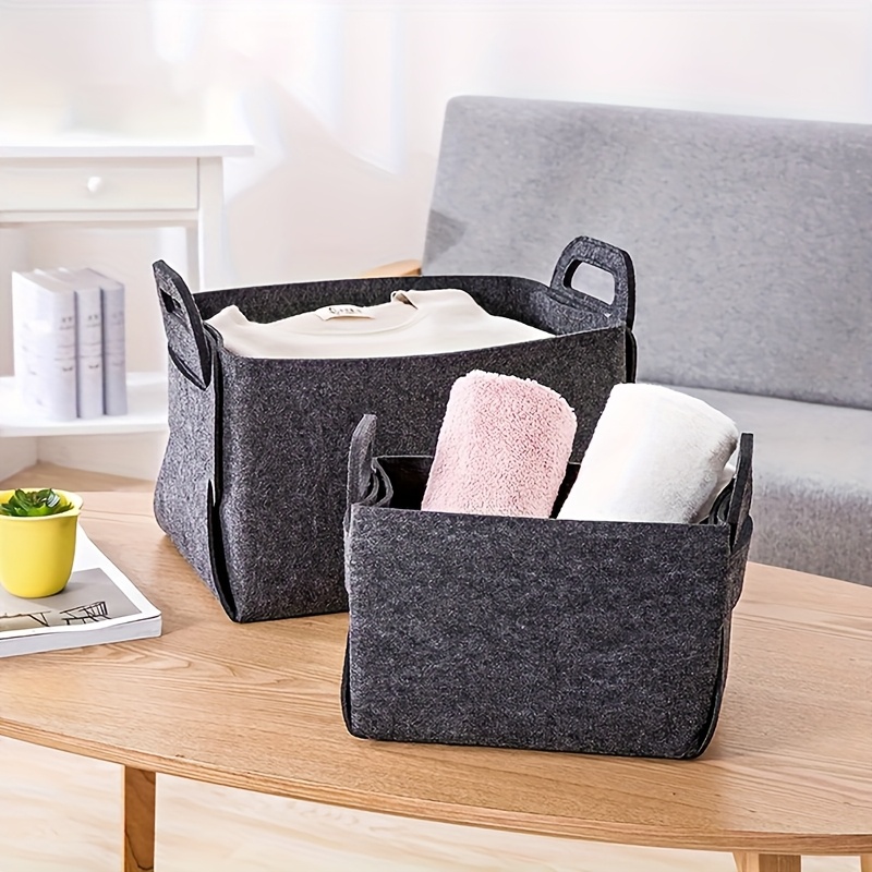Woven Basket Set - 3 STKS Vilten opbergbakken met handgrepen
