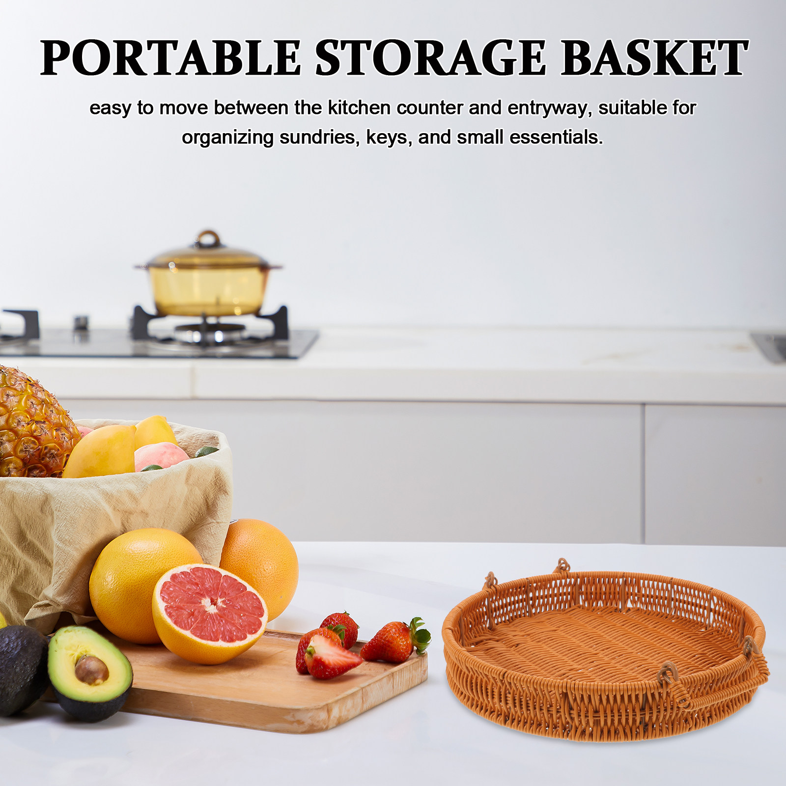 Rattan Tray Handle - Ronde 12 inch handgeweven imitatie rotan