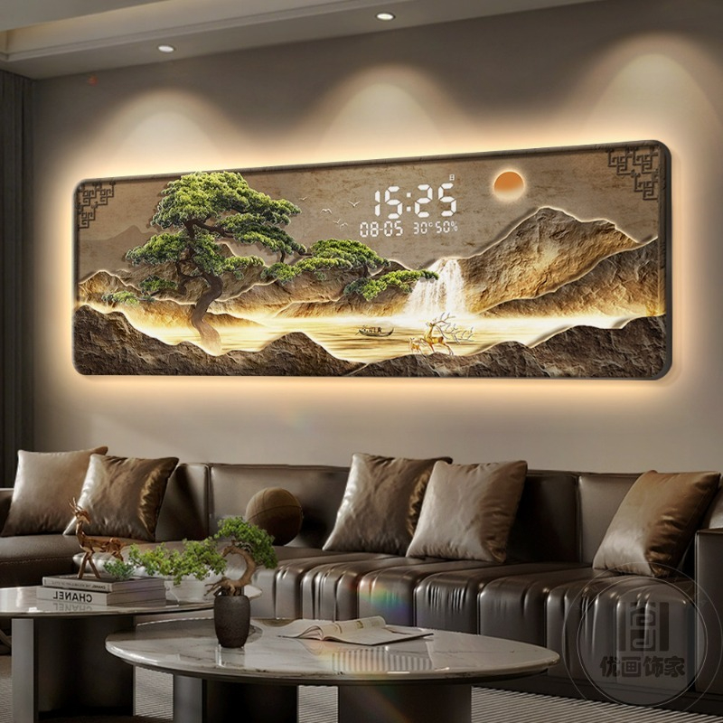 Interior Design Luxury Living Room - Groot formaat luxe klokmuur digitaal interieur