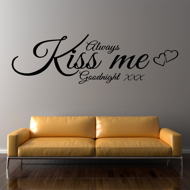 Interior Design Quotes - Muurtattoo Citaat Kus Me Altijd Goodnight