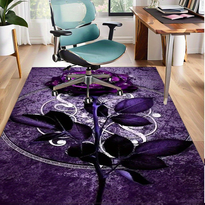 Interior Design Luxury Living Room - Paars Leaf Rug voor elegant kantoordecor