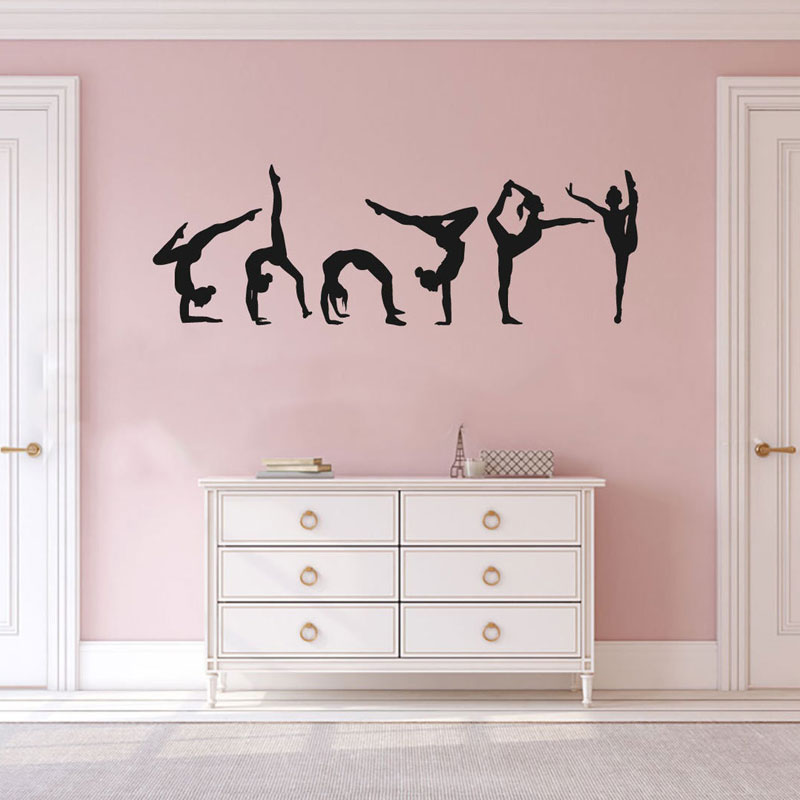 Interior Design Quotes - Set van 6 Gymnast Gymnastiek Muursticker