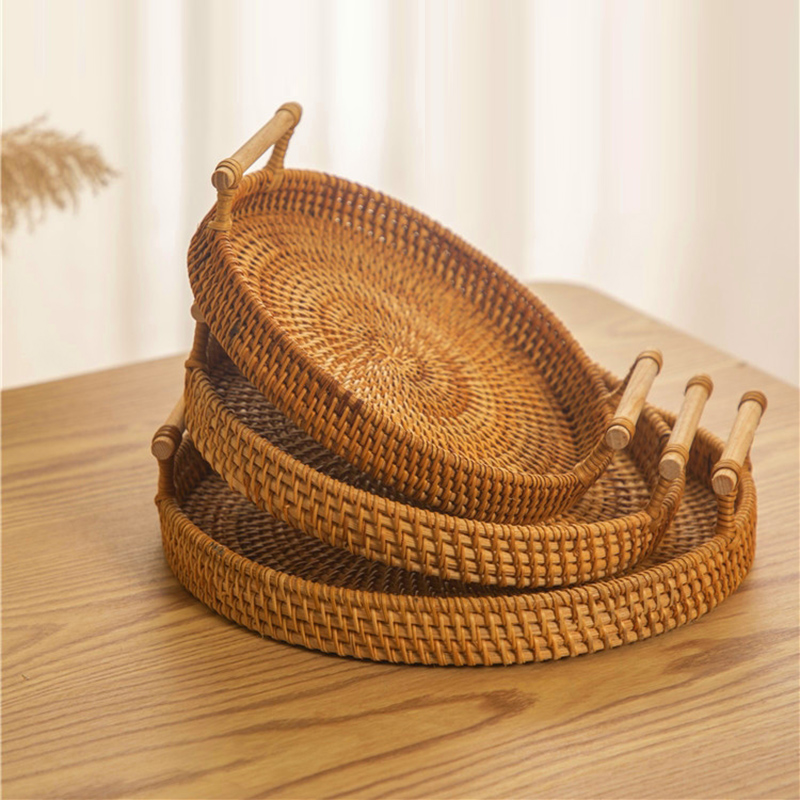 Rattan Tray Handle - Opbergmand met rotan riemhandvat Brood Snack