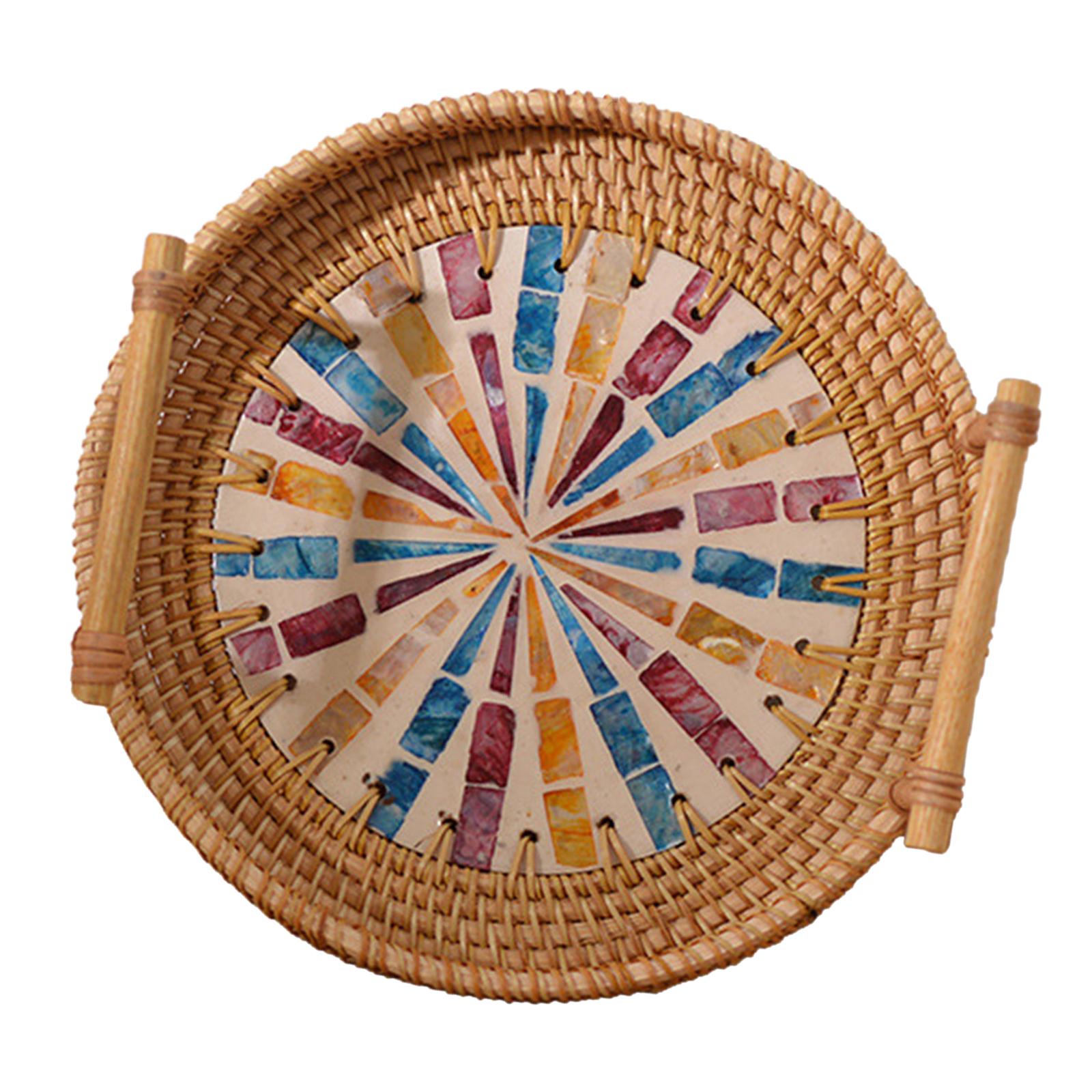 Multifunctionele ronde geweven - Rattan Tray Handle recensie en prijs