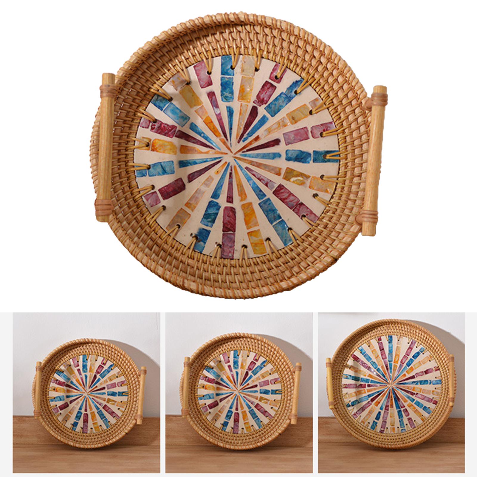 Multifunctionele ronde geweven - Rattan Tray Handle recensie en prijs