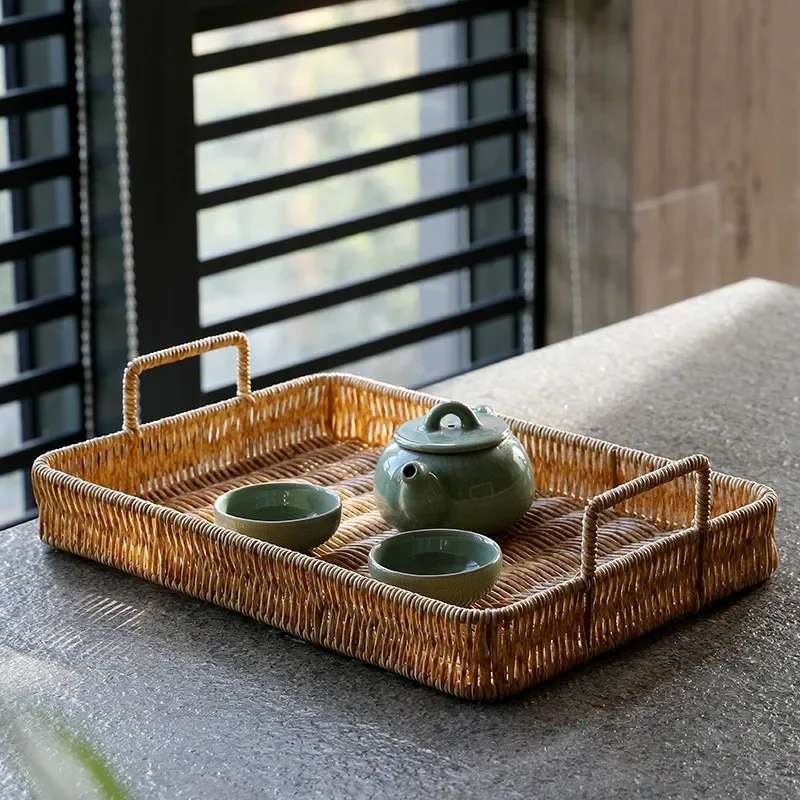 Plastic opbergbak met handvat  - Rattan Tray Handle recensie en prijs