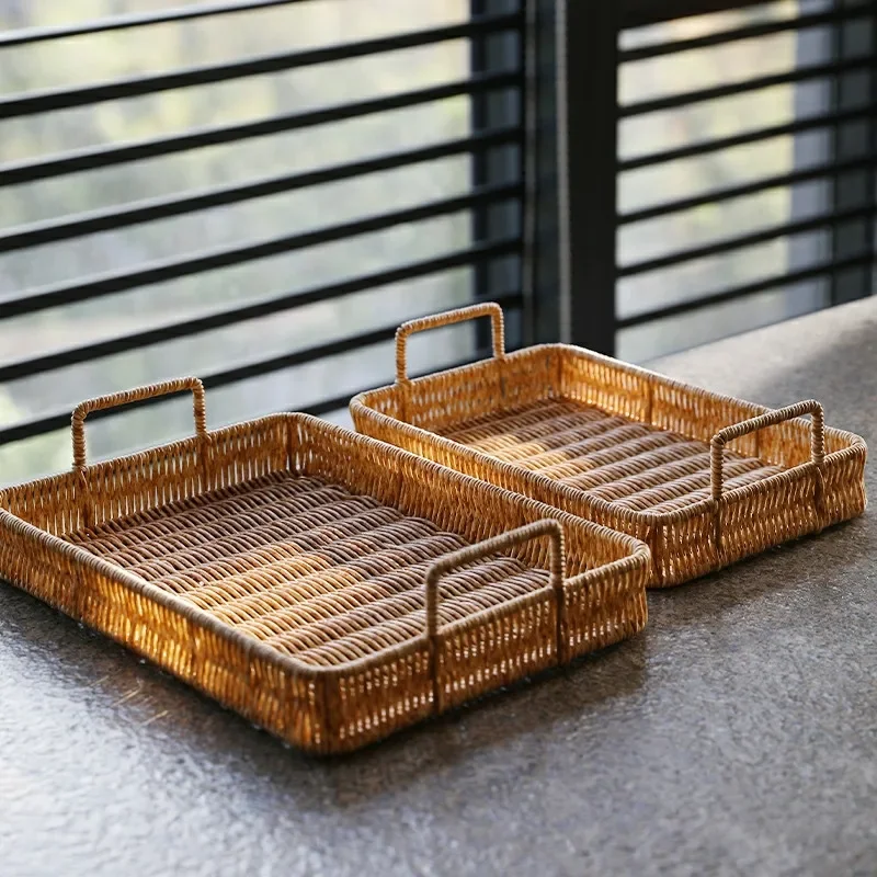 Plastic opbergbak met handvat  - Rattan Tray Handle recensie en prijs