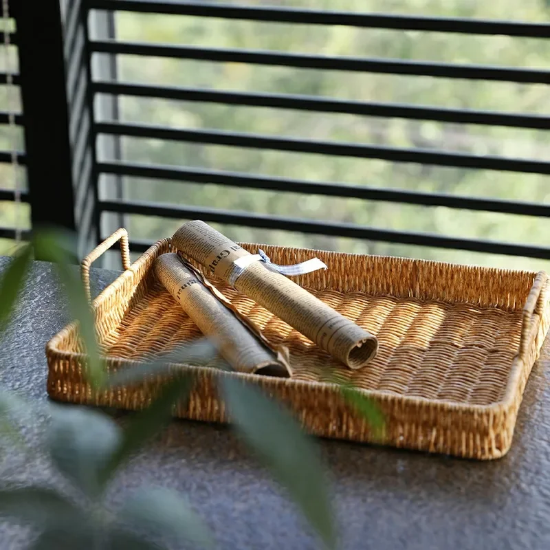 Plastic opbergbak met handvat  - Rattan Tray Handle recensie en prijs