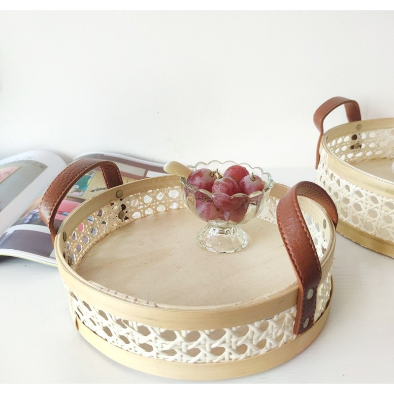 Handgemaakte retro Scandinavis - Rattan Tray Handle recensie en prijs