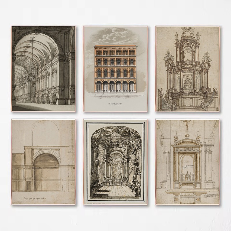 Vintage tekening schets geomet - Interior Design Sketch recensie en prijs