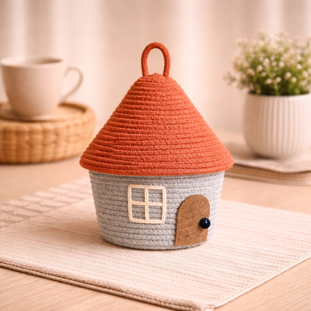 Katoenen touw geweven opbergma - Woven Basket Set recensie en prijs