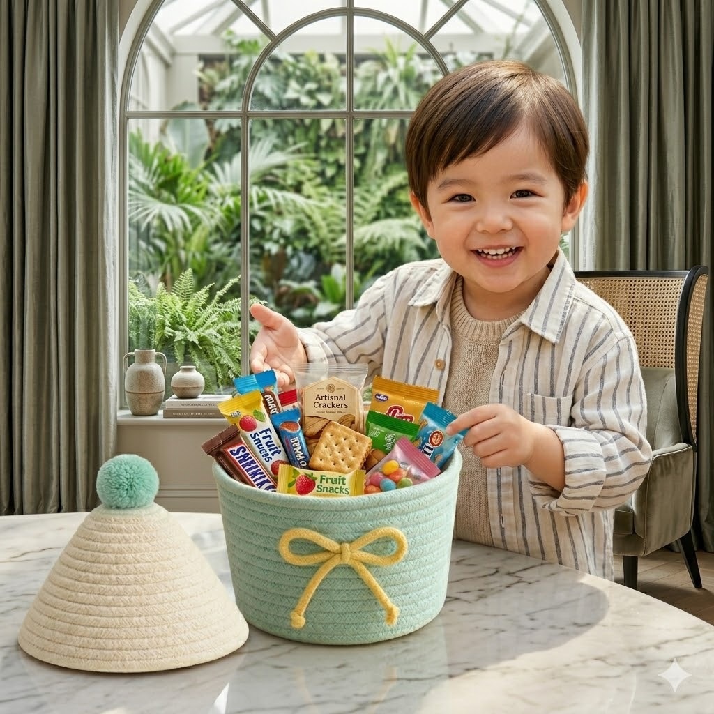 Katoenen touw geweven opbergma - Woven Basket Set recensie en prijs