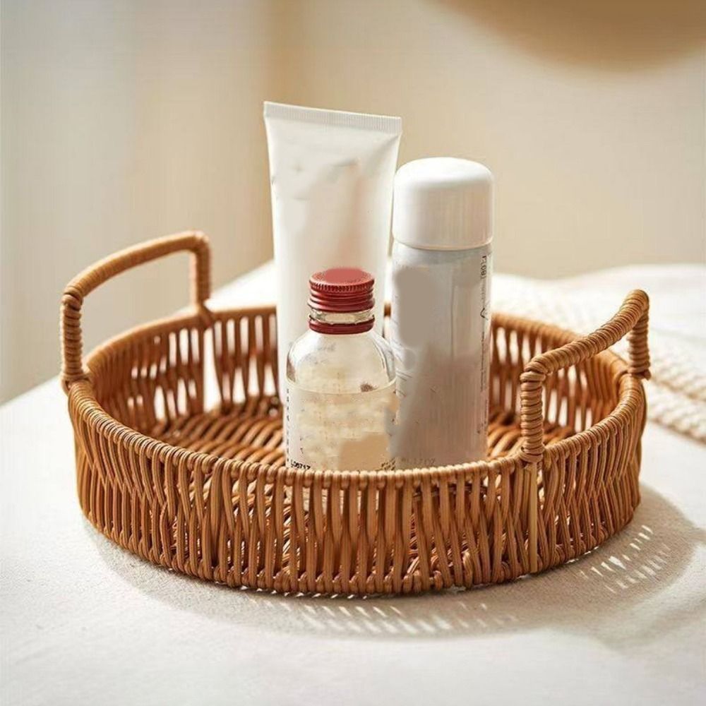Imitatie rotan opbergmand met  - Rattan Tray Handle recensie en prijs
