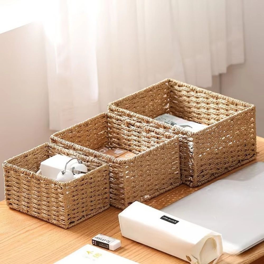 Nieuwe geweven opbergmand met  - Woven Basket Set recensie en prijs